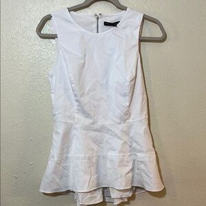 White House Black Market White Peplum Blouse